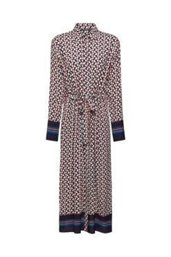 ESPRIT Gemustertes Hemdblusenkleid Navy