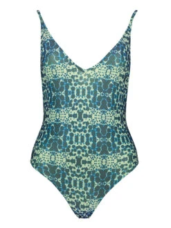 Badeanzug In Dunkelblau/ Grün