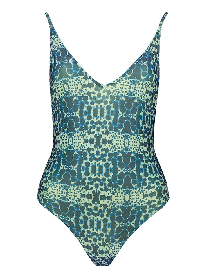 Badeanzug In Dunkelblau/ Grün 1 Badeanzug In Dunkelblau/ Grün