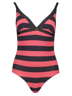 Badeanzug In Schwarz/ Rot