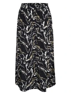 Kaffe Rock "Marbel" In Schwarz/ Weiß/ Grün