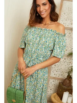 Kleid In Grün/ Bunt -Vero Moda Geschaft larmoire de suzette kleid in grun bunt 3