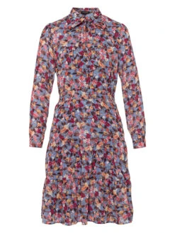 MORE&MORE Kleid In Blau/ Rot/ Pink