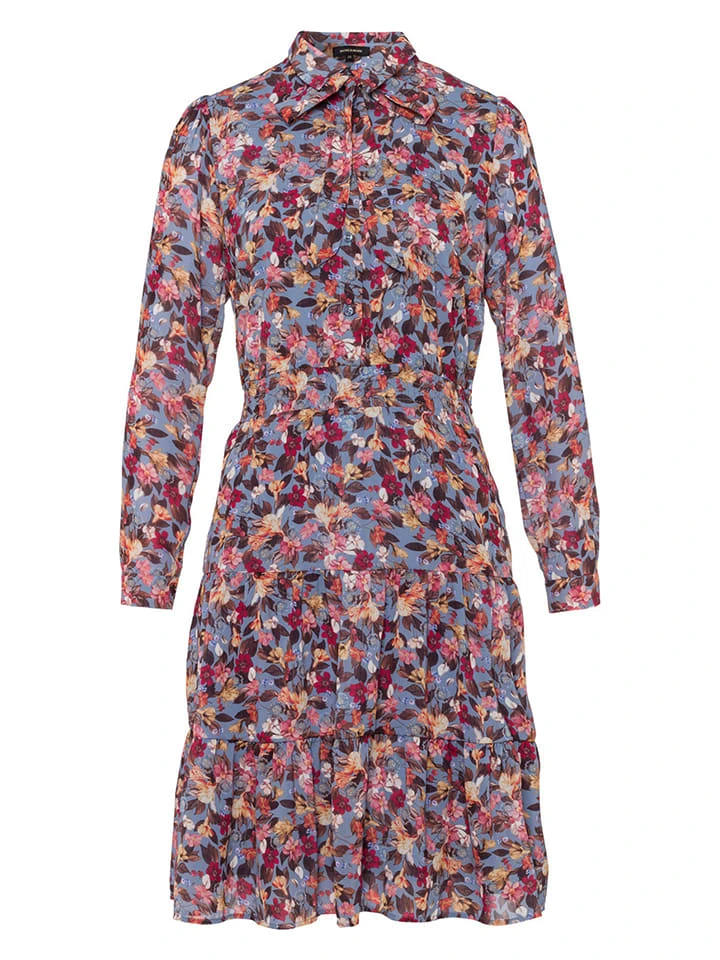 MORE&MORE Kleid In Blau/ Rot/ Pink 1 MORE&MORE Kleid In Blau/ Rot/ Pink