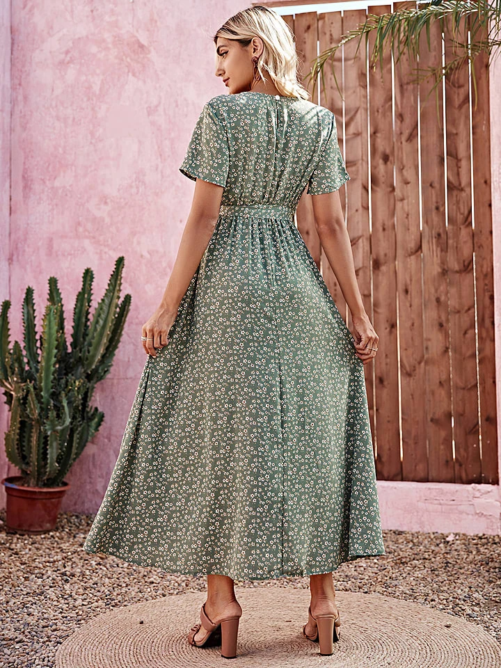 Kleid In Grün/ Weiß 6 Kleid In Grün/ Weiß – Bild 6