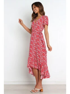 Kleid In Rot/ Hellblau 8 Kleid In Rot/ Hellblau -Vero Moda Geschaft pretty summer kleid in rot hellblau 2