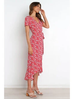 Kleid In Rot/ Hellblau 9 Kleid In Rot/ Hellblau -Vero Moda Geschaft pretty summer kleid in rot hellblau 3