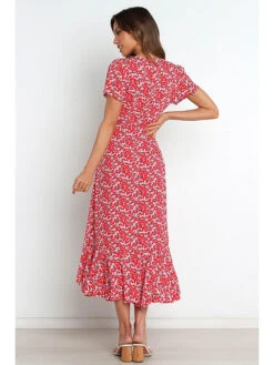 Kleid In Rot/ Hellblau 10 Kleid In Rot/ Hellblau -Vero Moda Geschaft pretty summer kleid in rot hellblau 4