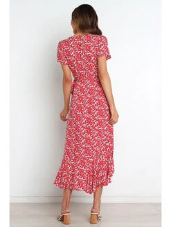 Kleid In Rot/ Hellblau 11 Kleid In Rot/ Hellblau -Vero Moda Geschaft pretty summer kleid in rot hellblau 5