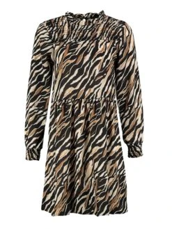 SUBLEVEL Kleid In Schwarz/ Beige