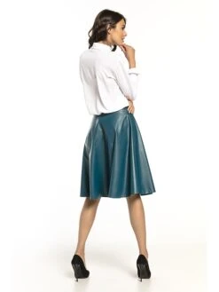 Vero Moda Geschaft -Vero Moda Geschaft tessita lederrock in petrol 1