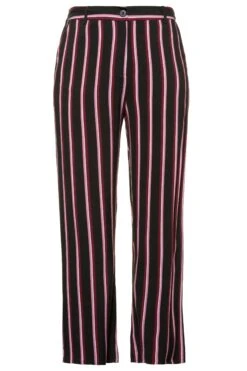 Ulla Popken Streifenhose In Schwarz