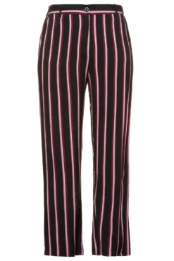 Ulla Popken Streifenhose In Schwarz