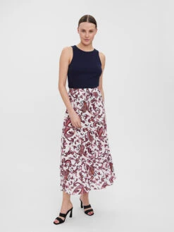 Vero Moda Rock "Peace" In Weiß/ Bordeaux